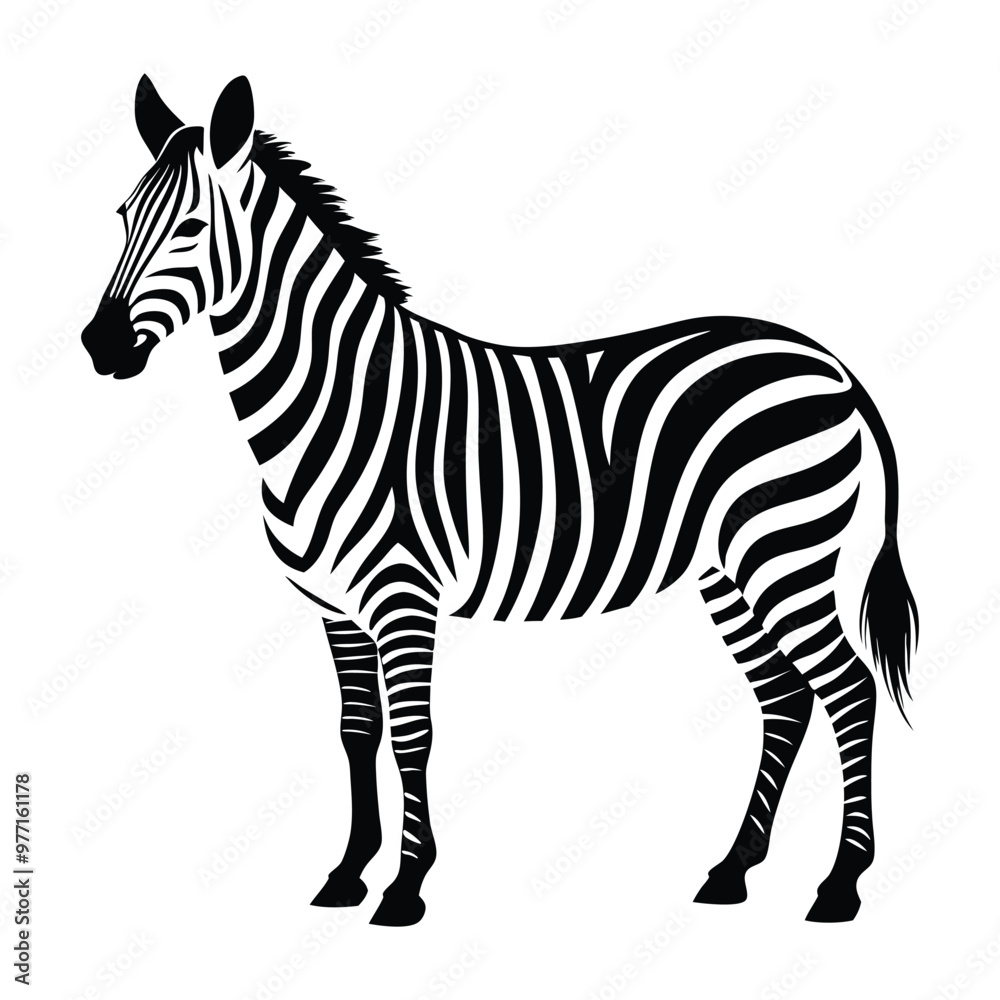 Obraz premium zebra animal silhouette vector isolated on a white background