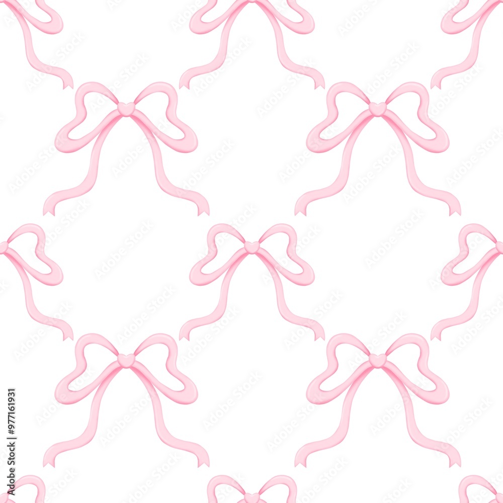 Watercolor seamless pink bow pattern isolated on white background.Good for home textile,fabrics,clothes. Watercolor seamless pink bow pattern isolated on white background.Good for home textile,fabrics,clothes.