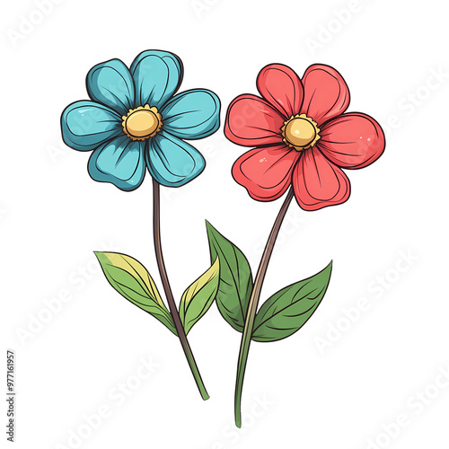 Spring Flower Illustration on transparent background, generated ai