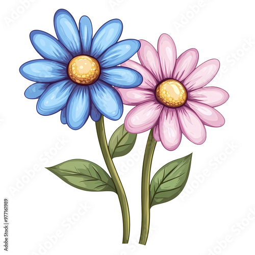 Spring Flower Illustration on transparent background, generated ai