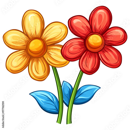 Spring Flower Illustration on transparent background, generated ai