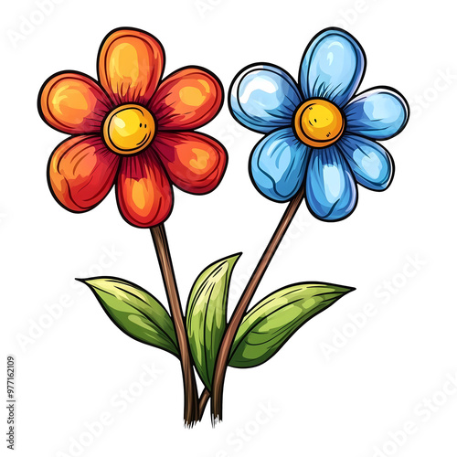 Spring Flower Illustration on transparent background, generated ai