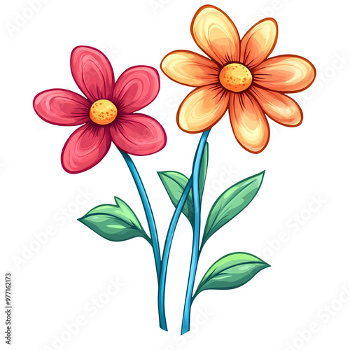 Spring Flower Illustration on transparent background, generated ai