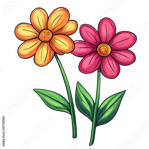 Spring Flower Illustration on transparent background, generated ai