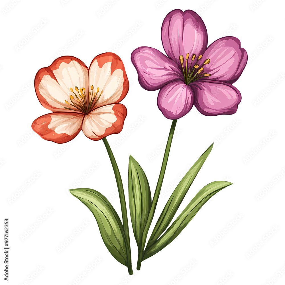 Fototapeta premium Spring Flower Illustration on transparent background, generated ai