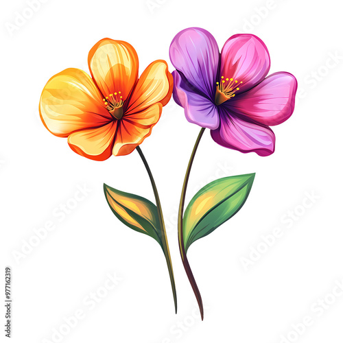 Spring Flower Illustration on transparent background, generated ai