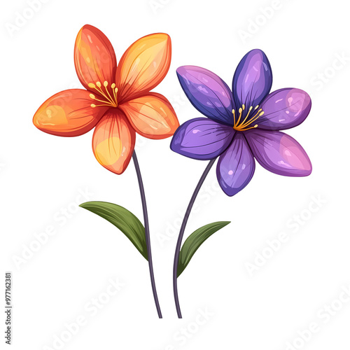 Spring Flower Illustration on transparent background, generated ai