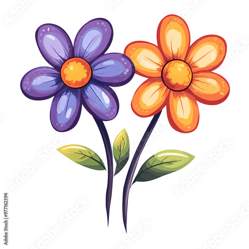 Spring Flower Illustration on transparent background, generated ai