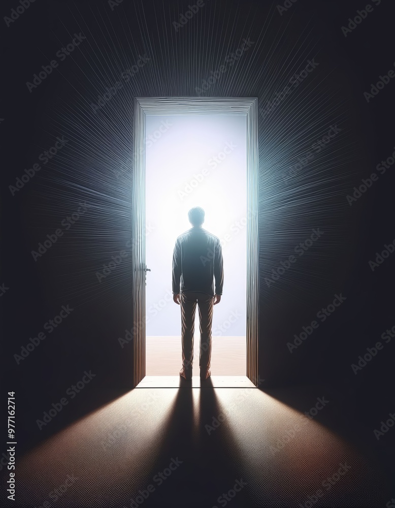 Shadowy Figure in Doorway – Loneliness on the Edge of Hope