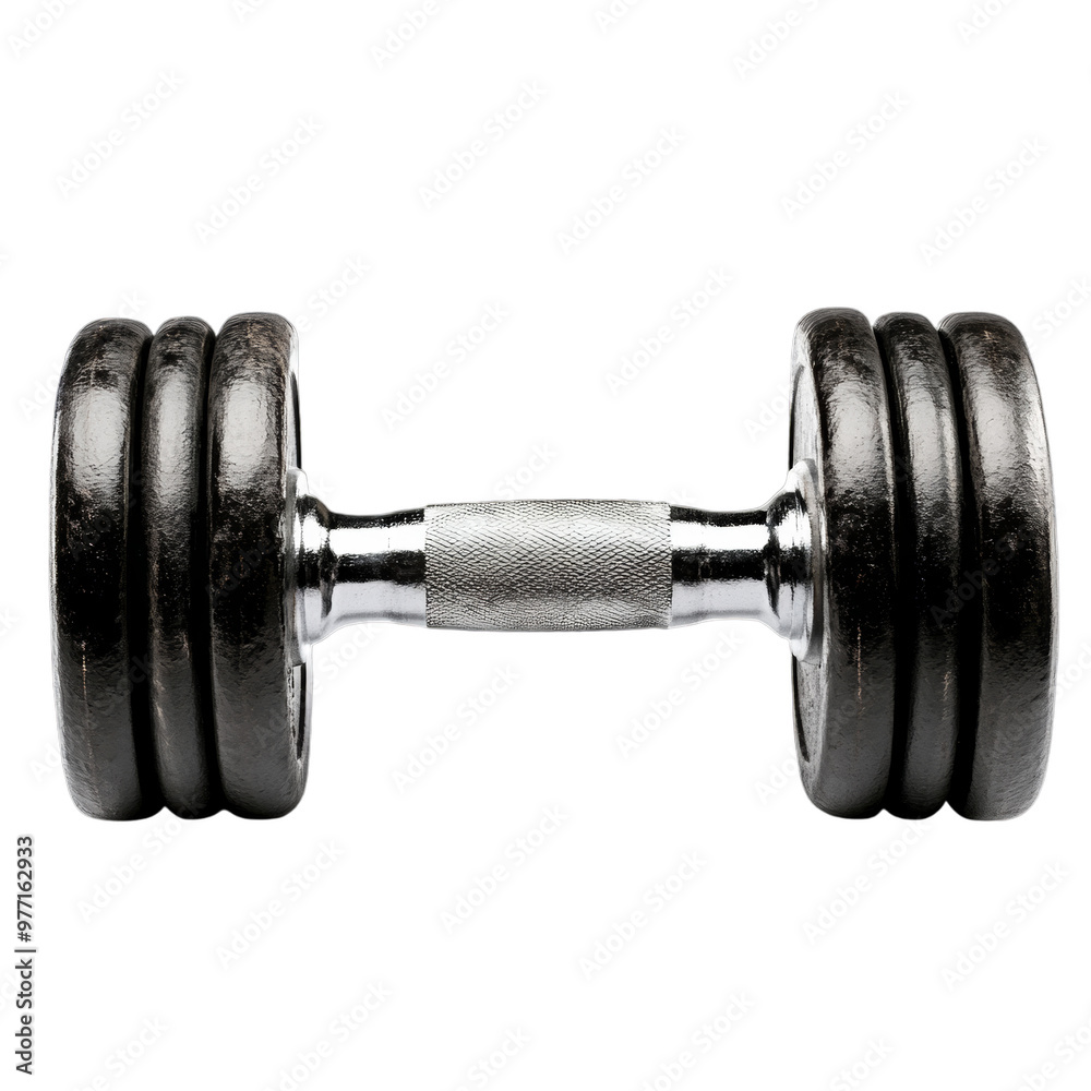 Fototapeta premium Dumbbell isolated on PNG transparent background