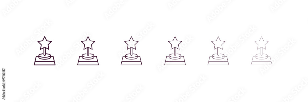 star movie award outline icon. Linear vector from cinema concept. 6 different line style star movie award icon included thin, light, regular, medium, bold, black star movie award outline icon. Linear vector from cinema concept. 6 different line style star movie award icon included thin, light, regular, medium, bold, black