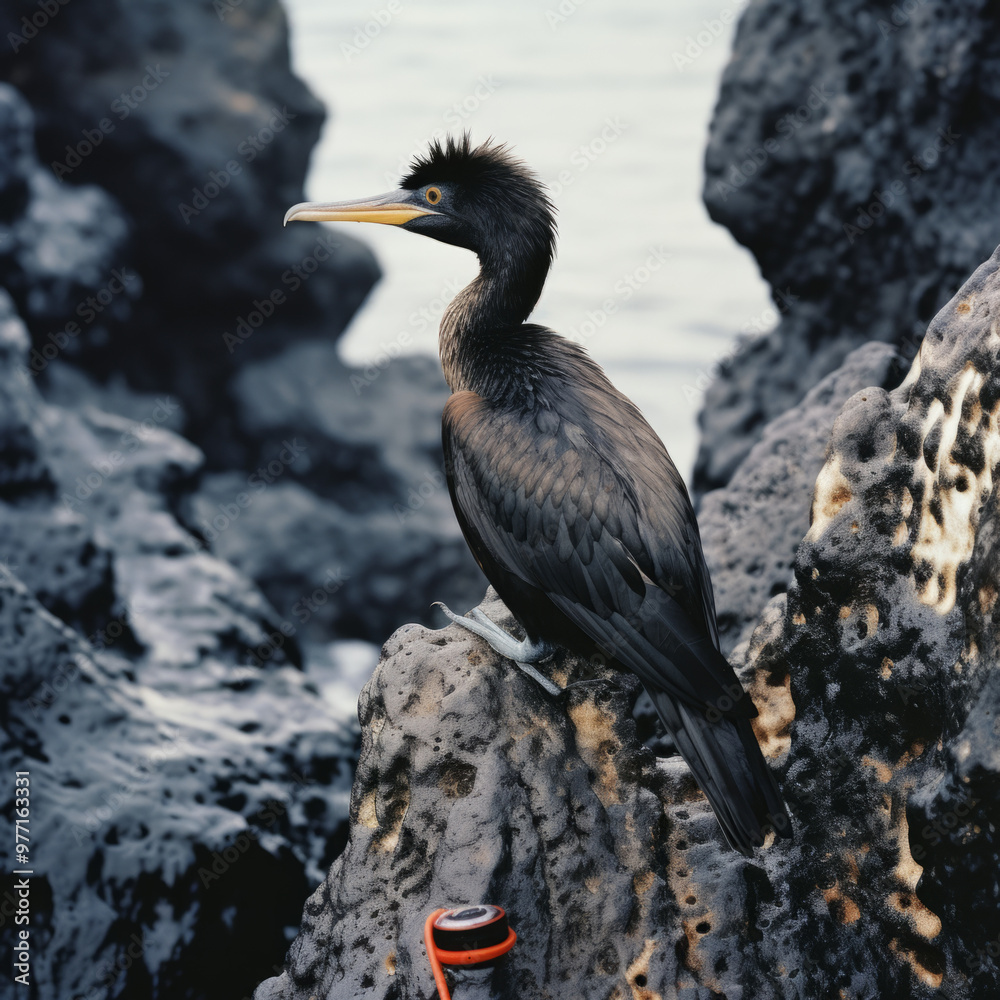 Galapagos Cormorant, Unique Flightless Sea Bird, Wildlife Conservation Photography Galapagos Cormorant, Unique Flightless Sea Bird, Wildlife Conservation Photography
