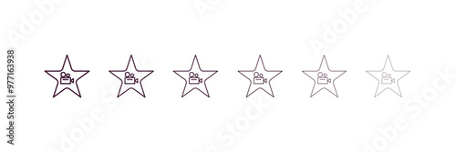 cinema celebrity outline icon. Linear vector from cinema concept. 6 different line style cinema celebrity icon included thin, light, regular, medium, bold, black