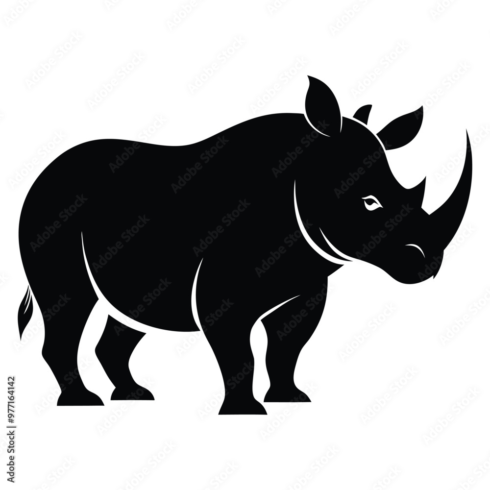 Rhinoceros animal silhouette vector isolated on a white background Rhinoceros animal silhouette vector isolated on a white background