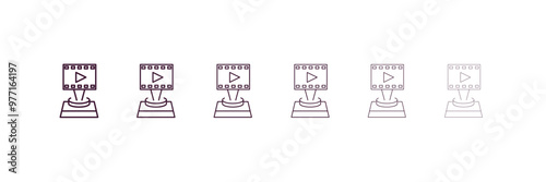 film award outline icon. Linear vector from cinema concept. 6 different line style film award icon included thin, light, regular, medium, bold, black