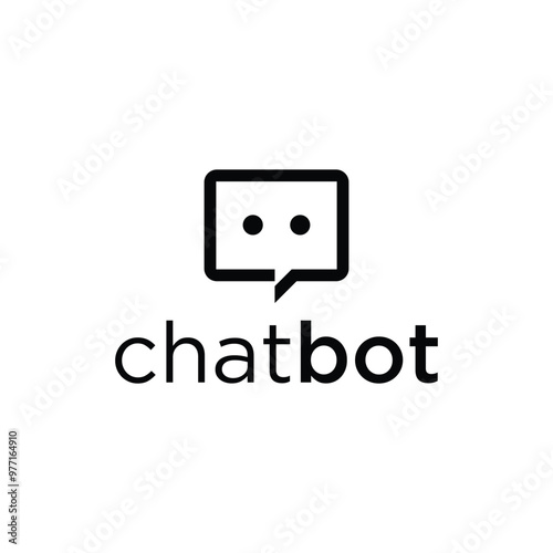 Geometric chat bot logo icon vector