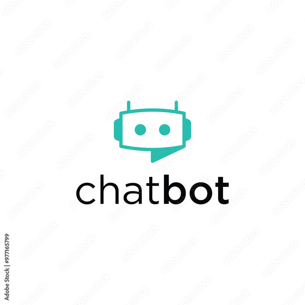 Simple chat bot logo icon vector Simple chat bot logo icon vector