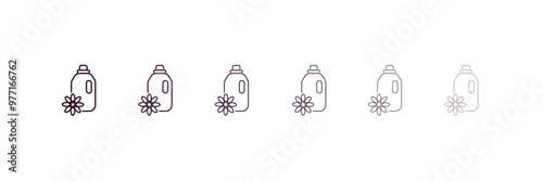 softener outline icon. Linear vector from cleaning concept. 6 different line style softener icon included thin, light, regular, medium, bold, black