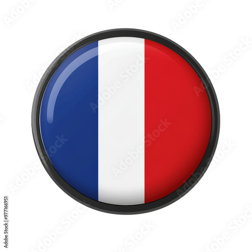 French flag icon, PNG transparent background