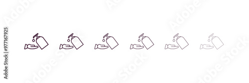 sterilization outline icon. Linear vector from cleaning concept. 6 different line style sterilization icon included thin, light, regular, medium, bold, black
