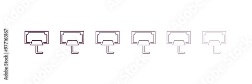 compress cleanin outline icon. Linear vector from cleaning concept. 6 different line style compress cleanin icon included thin, light, regular, medium, bold, black