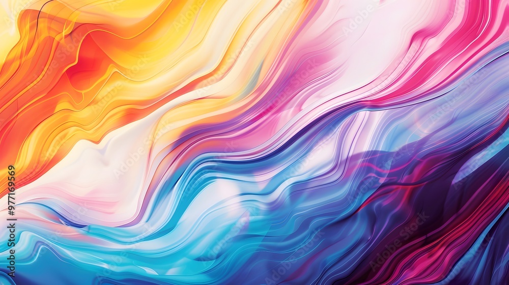 Abstract background with vibrant, flowing lines in a gradient of colors. Abstract background with vibrant, flowing lines in a gradient of colors.