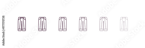 oxford wave suit pants outline icon. Linear vector from clothes concept. 6 different line style oxford wave suit pants icon included thin, light, regular, medium, bold, black