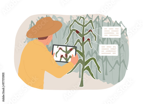 Crop diseases detection isolated cartoon vector illustrations.