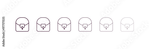 hobo bag outline icon. Linear vector from clothes concept. 6 different line style hobo bag icon included thin, light, regular, medium, bold, black