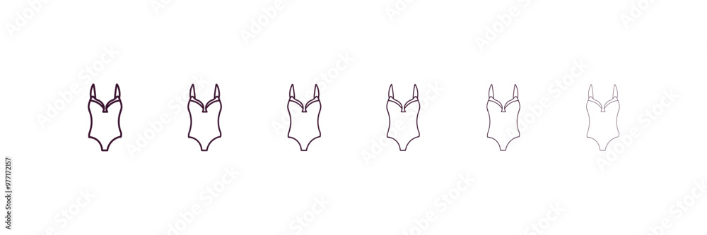 lingerie outline icon. Linear vector from clothes concept. 6 different line style lingerie icon included thin, light, regular, medium, bold, black lingerie outline icon. Linear vector from clothes concept. 6 different line style lingerie icon included thin, light, regular, medium, bold, black