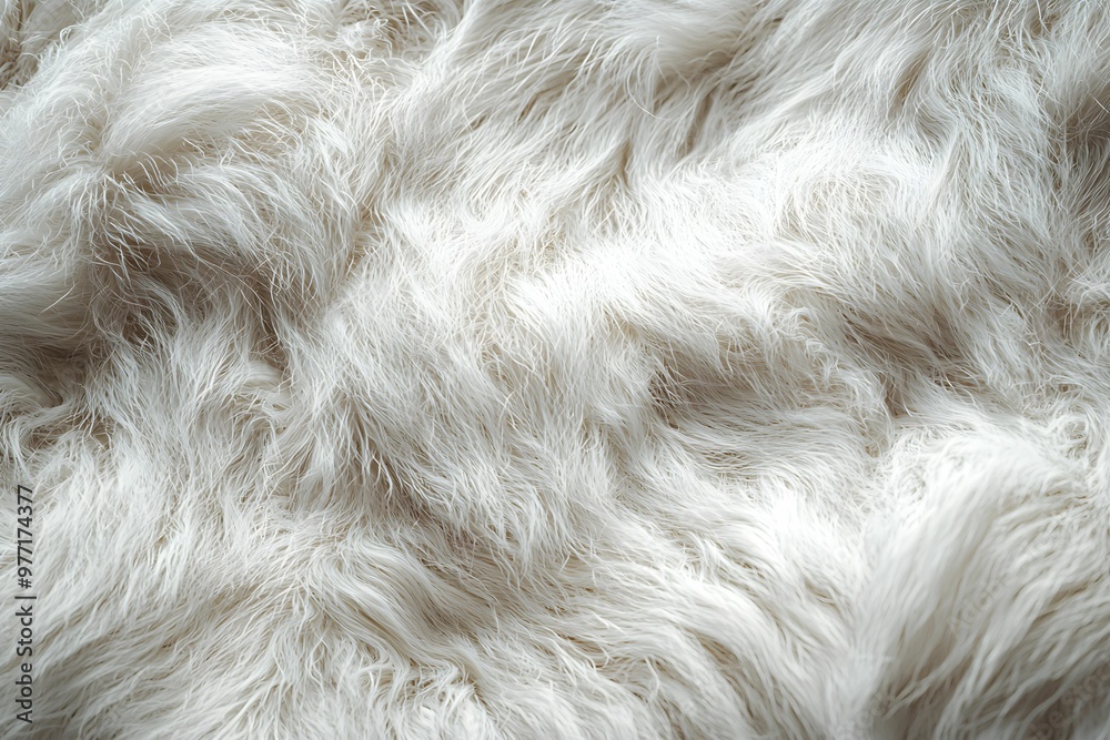 Soft white fur texture laid out on a flat surface indoors Soft white fur texture laid out on a flat surface indoors