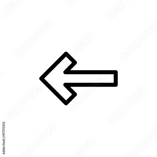 arrow, left icon symbol vector template