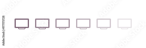 televisions outline icon. Linear vector from computer concept. 6 different line style televisions icon included thin, light, regular, medium, bold, black