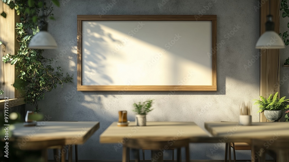 Blank white board frame for information menu or sale in front of store restaurant Blank white board frame for information menu or sale in front of store restaurant