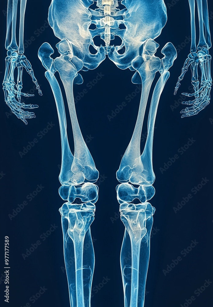 Transparent X Ray View of Human Skeletal System Structure Transparent X Ray View of Human Skeletal System Structure