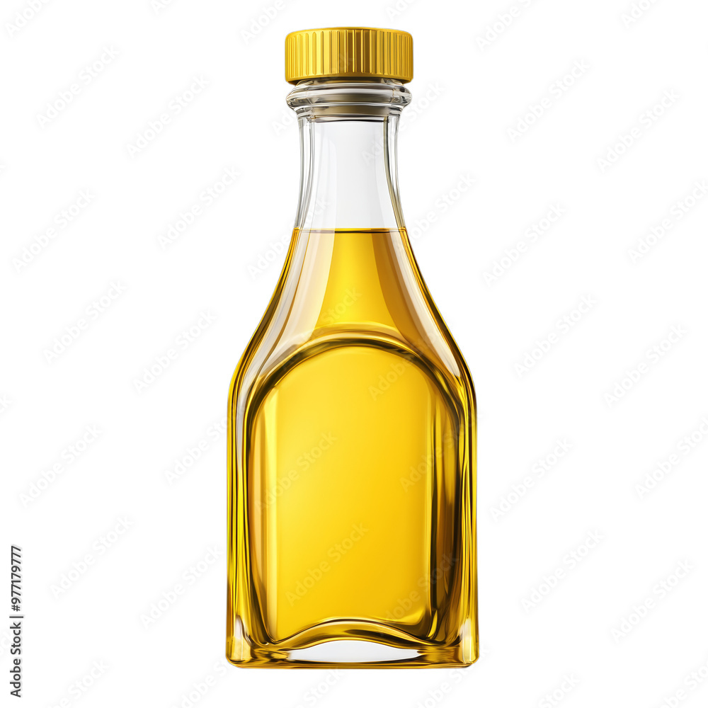 Oil Bottle isolated on transparent background, cut out, PNG