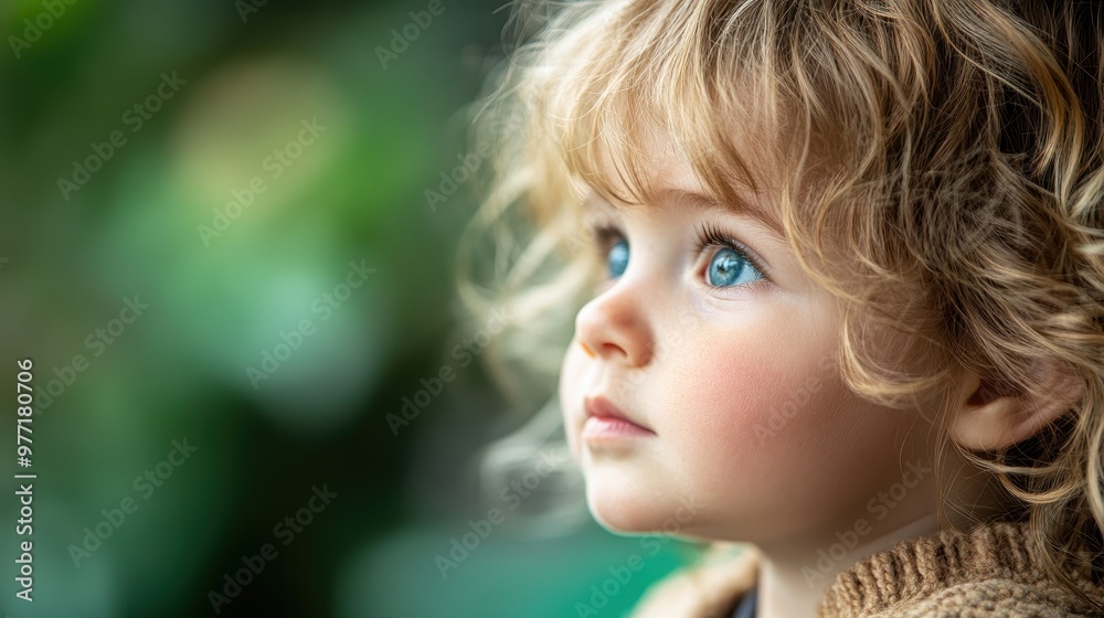A close-up image capturing the curly hair of a child with a soft background of greenery, highlighting the texture and natural beauty of the child's hair. A close-up image capturing the curly hair of a child with a soft background of greenery, highlighting the texture and natural beauty of the child's hair.