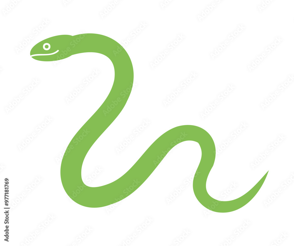 Naklejka premium 横向きのヘビのイラスト