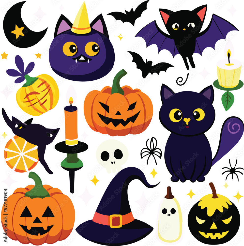 Hand-drawn Halloween elements Hand-drawn Halloween elements