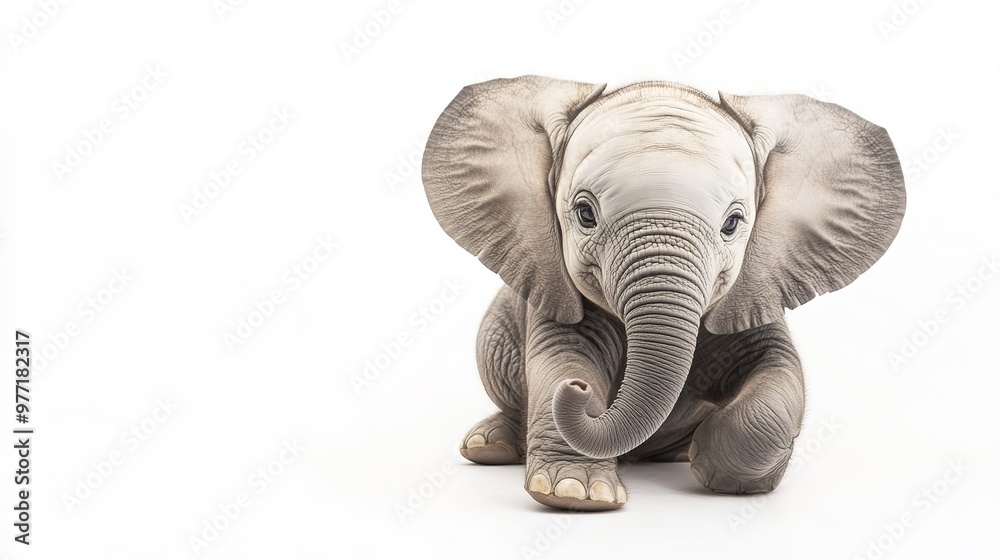 An adorable illustration of a cute elephant on a white background, capturing its playful demeanor and gentle features, perfect for children's decor, educational materials, or whimsical art. An adorable illustration of a cute elephant on a white background, capturing its playful demeanor and gentle features, perfect for children's decor, educational materials, or whimsical art.