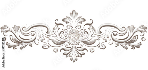 Wallpaper Mural Elegant decorative floral pattern in silver tones, perfect for adding a touch of sophistication to design projects. Torontodigital.ca