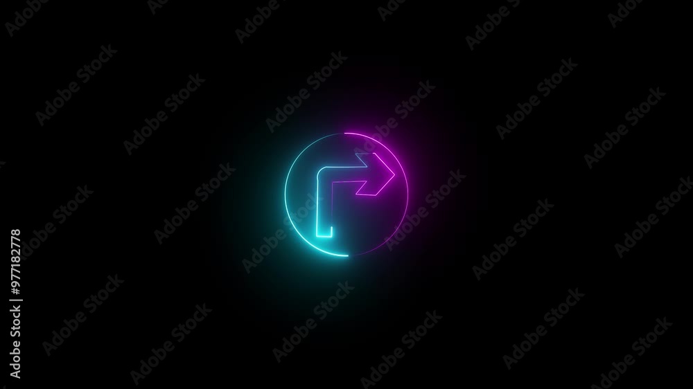 Bright pink and gray neon arrow icon. Abstract right neon arrow. To indicate side direction. Neon arrow on black background. 4k video. Bright pink and gray neon arrow icon. Abstract right neon arrow. To indicate side direction. Neon arrow on black background. 4k video.