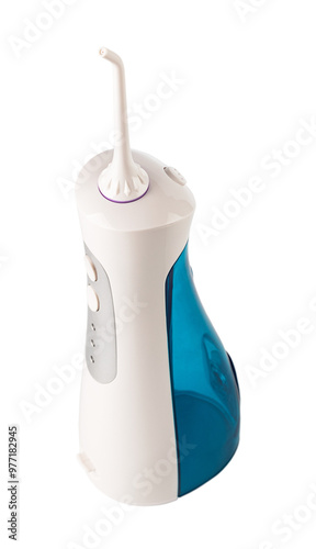 Electronic oral irrigator isolated. png file photo