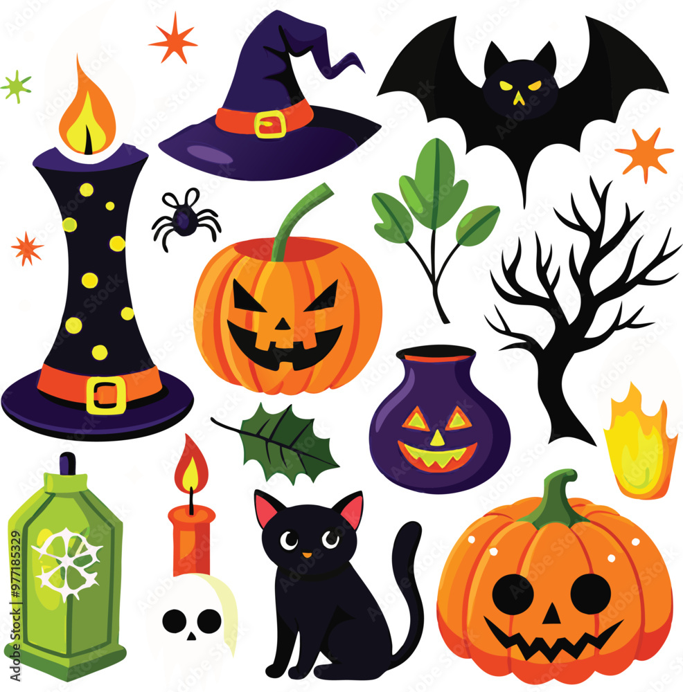 Hand-drawn Halloween elements Hand-drawn Halloween elements