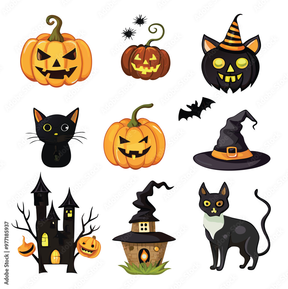 Hand-drawn Halloween elements Hand-drawn Halloween elements