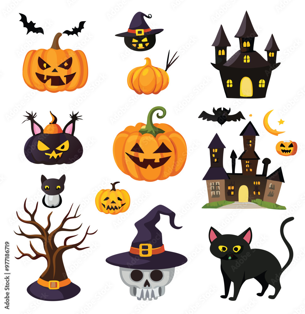 Hand-drawn Halloween elements Hand-drawn Halloween elements