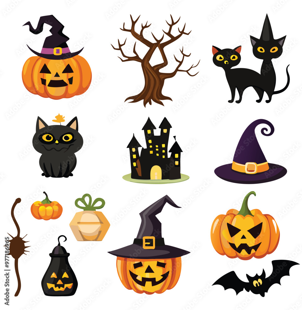 Hand-drawn Halloween elements Hand-drawn Halloween elements
