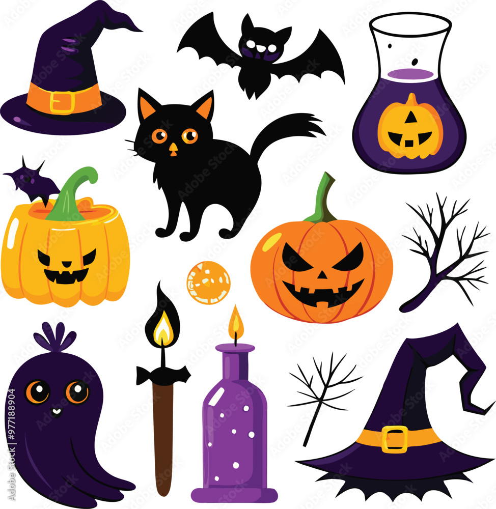 Hand-drawn Halloween elements Hand-drawn Halloween elements
