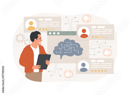 AI-Enabled Product or Service Enhancements abstract concept vector illustration.