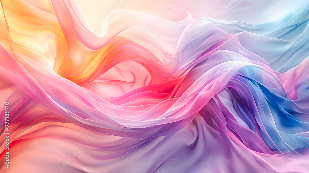Abstract background. Colorful twisted shapes in motion, Digital art for poster, flyer, banner background Abstract background. Colorful twisted shapes in motion, Digital art for poster, flyer, banner background